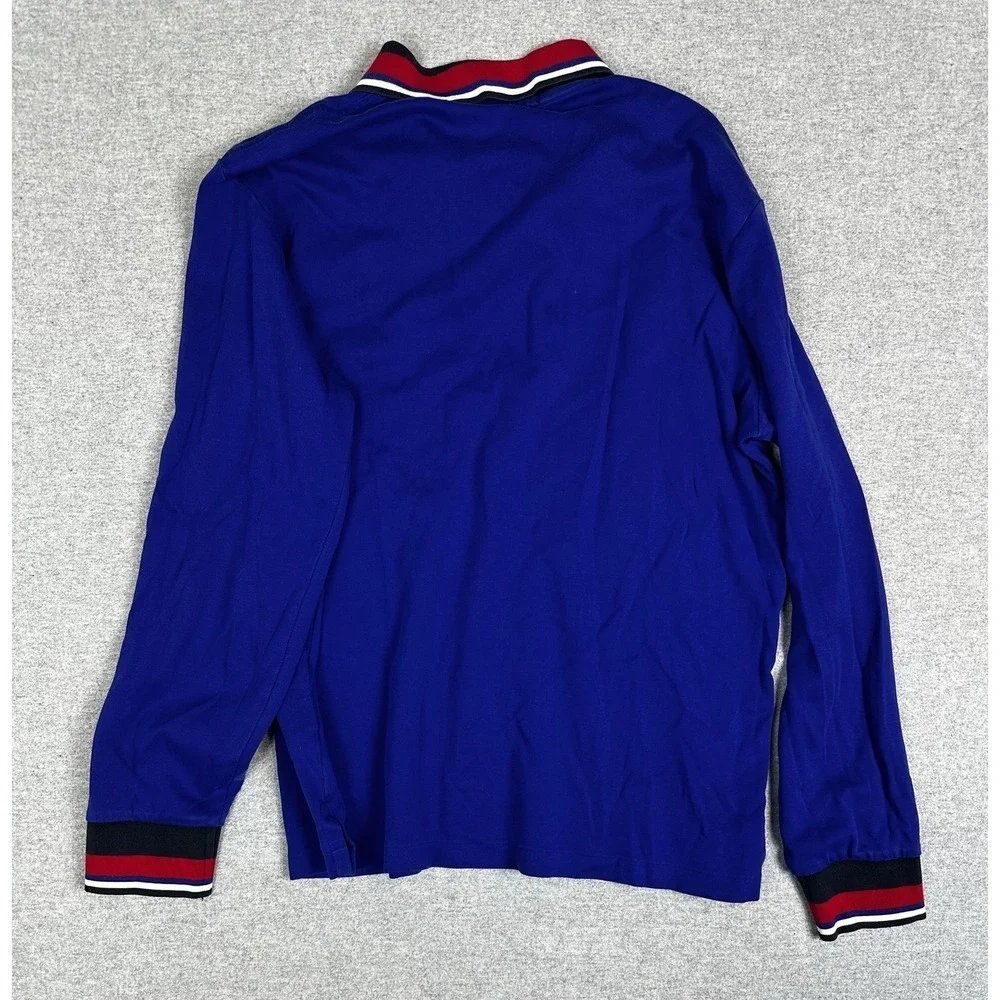 Polo Ralph Lauren Polo Shirt Mens Large Royal Blue‎ Custom Slim Fit Long Sleeve